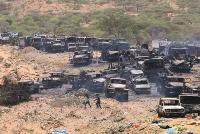 مركبات عسكرية إثيوبية دمرها الجيش السوداني