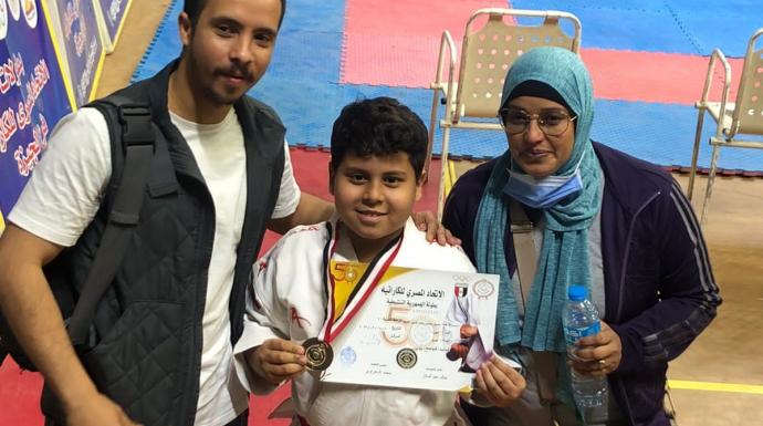 لاعب نادى الصيد ياسين الضبع يحصد ذهبية بطولة الجمهورية التنشيطية للكاراتية