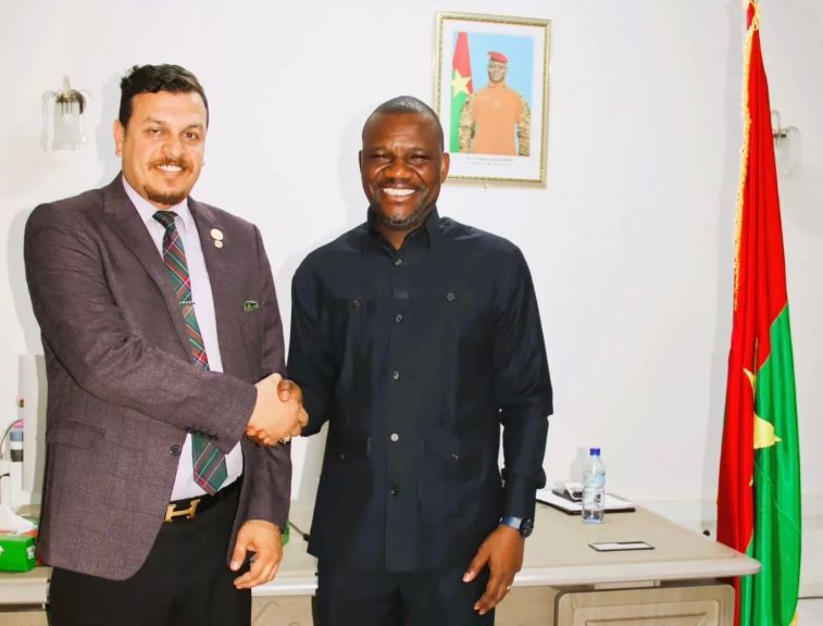 Ambassador Yasser El-Bakhashwan, accompanied by the Minister of Major Projects of Burkina Faso