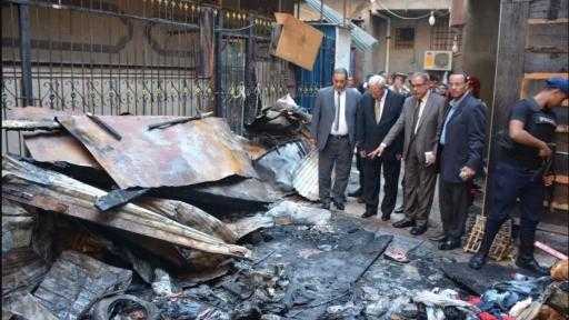 مديرية العمل بالدقهلية: ”غلايات” المياه السبب في حريق سوق الخواجات بالمنصورة