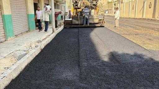 رصف الطرق ورفع كفاءة الشوارع بالمنيا