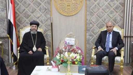 بمناسبة عيد ميلاد السيد المسيح محافظ المنيا في بني مزار... المنيا : حسن الجلاد