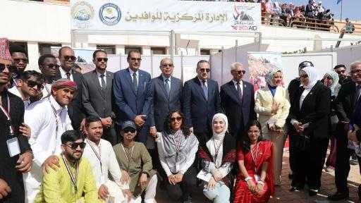 على هامش اليوبيل الذهبي لجامعة المنيا وزير التعليم العالي ومحافظ المنيا ورئيس جامعة المنيا يشهدون ختام فعاليات ”ملتقى الحضارات” بجامعة المنيا