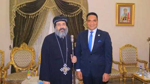 إبراهيم ضيف يهنئ قداسة البابا تواضروس الثاني ونيافة الأنبا أكسيوس بعيد القيامة المجيد
