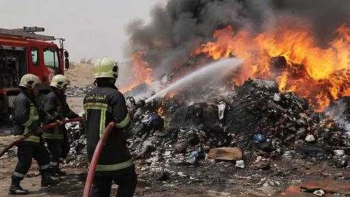 رجال الحماية المدنية في ببا يسيطرون على حريق هائل خلف محكمة ببا.. وتحرك عاجل لرئيس المدينة لاحتواء الموقف