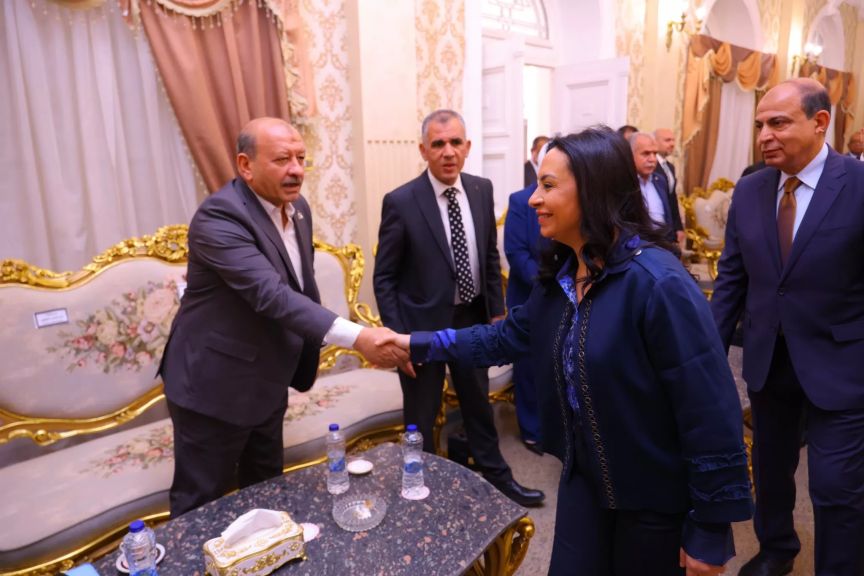 النواب حلبى وعبد الحفيظ فى استقبال وزيرة التضامن