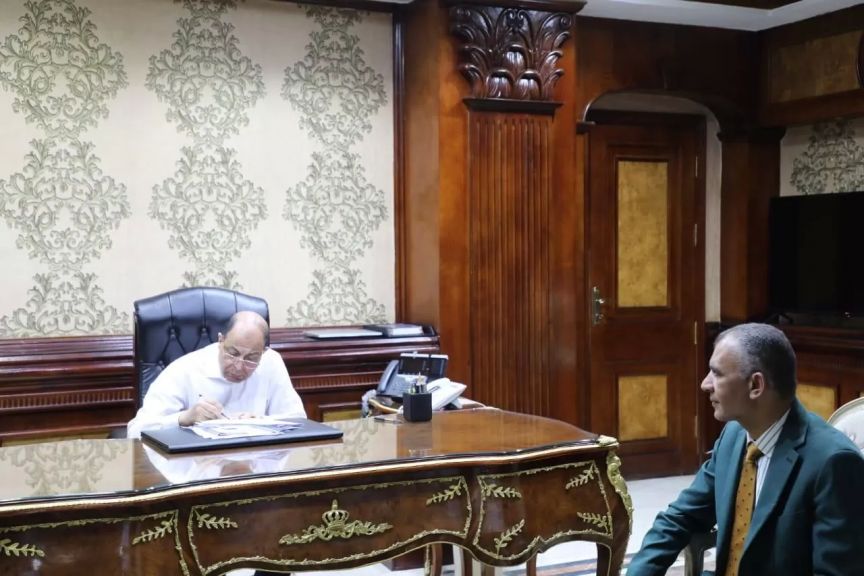 النائب حمادة حلبى واللواء عماد كدوانى محافظ المنيا