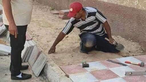 رئيس المركز : متابعة اعمال التطوير والرصف بحى شرق  - المنيا : حسن الجلاد